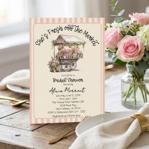 Invitación Fresco Rosa Recién Salida al Mercado Despedida de