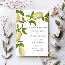 Invitación Fresh Citrus Painted Lemons Mediterranean