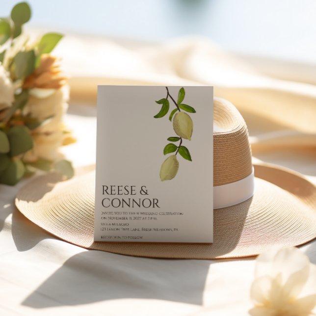 Invitación Fresh Citrus Painted Lemons Modern Mediterranean (Subido por el creador)