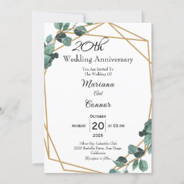Invitación Fresh Emerald Greenery Wedding Anniversary 