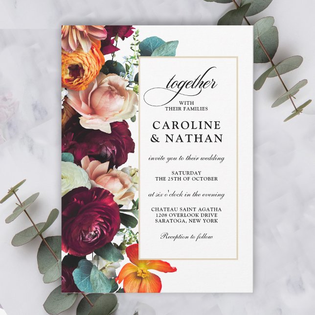 Invitación Fresh Fall Romantic Floral Wedding (Subido por el creador)