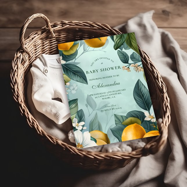 Invitación Fresh Lemon Grove Baby Shower (Subido por el creador)