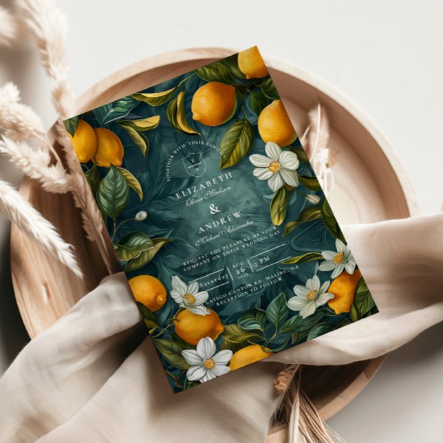 Invitación Fresh Lemon Grove Botanical Wedding (Subido por el creador)