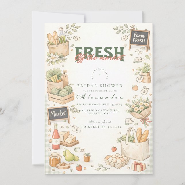 Invitación Fresh Market Garden Bridal Shower (Anverso)