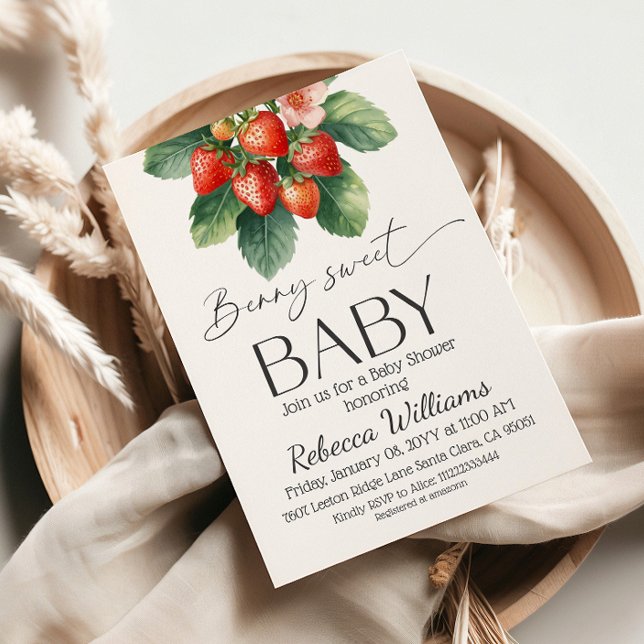 Invitación Fresh Market Strawberry Berry Sweet Baby Shower (Subido por el creador)