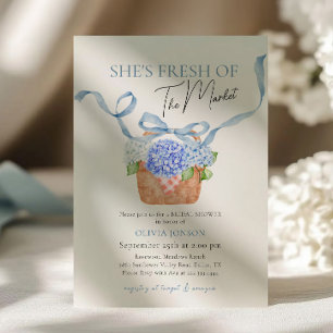 Invitación Fresh Off The Market Blue Hydrangea Bridal Shower