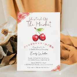 Invitación Fresh Off the Market Bridal Shower Cherry Rustic