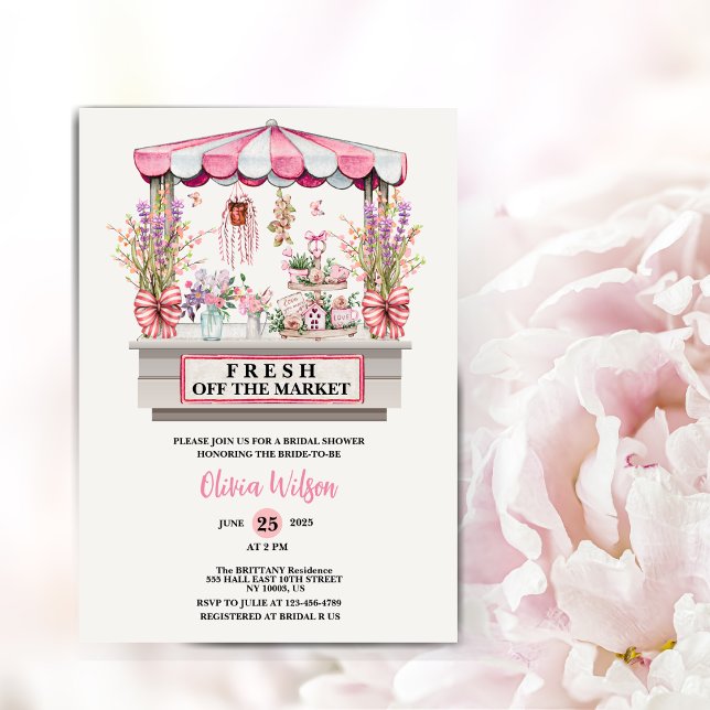 Invitación Fresh Off the Market Bridal Shower Floral Chic Inv (Fresh Off the Market Bridal Shower Floral Chic )