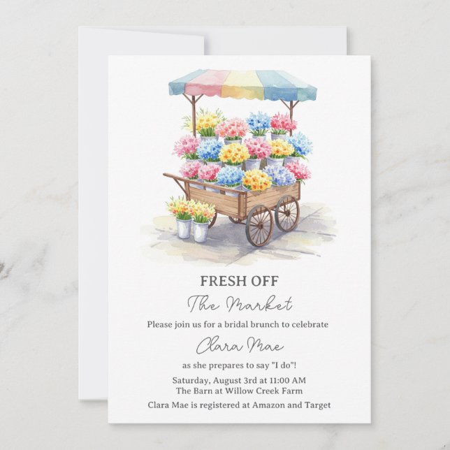 Invitación Fresh Off The Market Bridal Shower Invitation (Anverso)