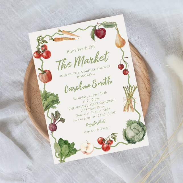 Invitación Fresh Off The Market Bridal Shower Invitation (Subido por el creador)