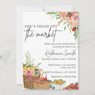 Invitación Fresh Off The Market Bridal Shower Invitation Temp