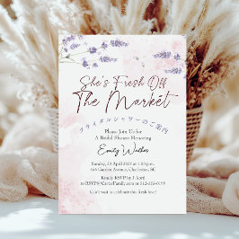 Invitación Fresh Off the Market Bridal Shower Lavender Pink