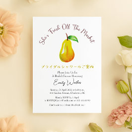 Invitación Fresh Off the Market Bridal Shower Pear Rustic