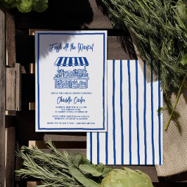 Invitación Fresh Off The Market Bridal Shower Whimsical Blue