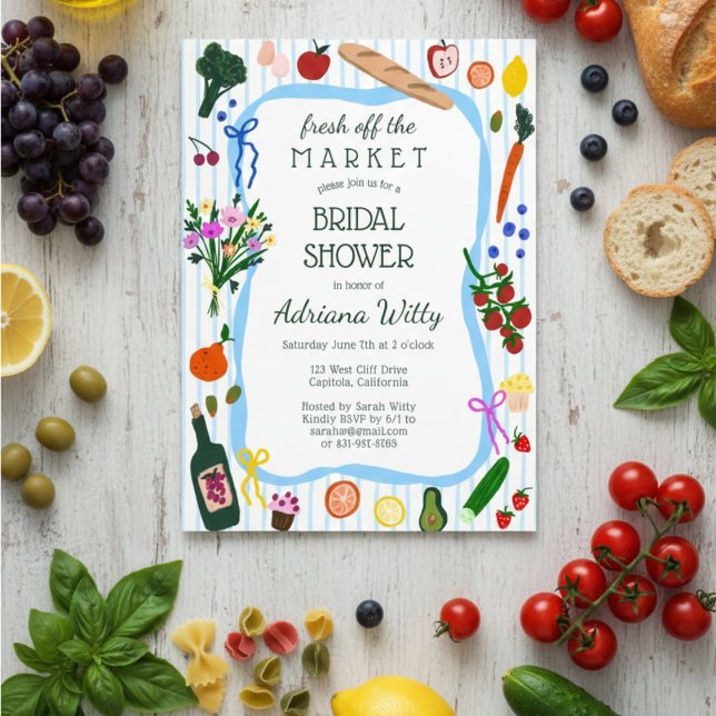 Invitación FRESH OFF THE MARKET Cute Custom Bridal Shower (FRESH OFF THE MARKET Cute Custom Bridal Shower Invitation
)