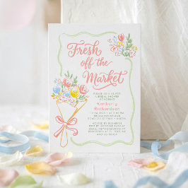 Invitación Fresh Off The Market Elegant Pastel Bridal Shower