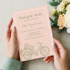 Invitación Fresh Off The Market Floral Bicycle Bridal Shower