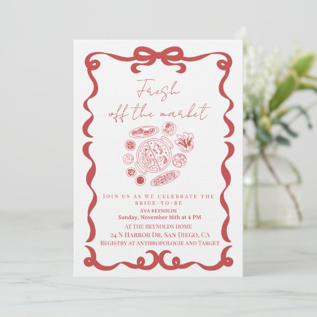 Invitación Fresh Off the market floral bridal shower (Anverso de pie)