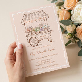 Invitación Fresh Off The Market Floral Cart Bridal Shower