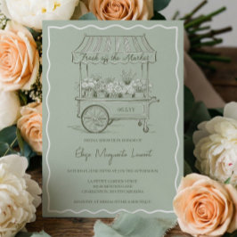 Invitación Fresh Off The Market Floral Cart Bridal Shower
