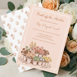 Invitación Fresh Off The Market Floral Garden Bridal Shower