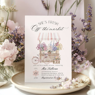 Invitación Fresh Off the Market Flower Cart Bridal Ducha