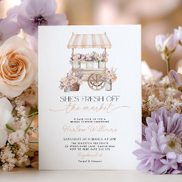 Invitación Fresh off the Market Flower Peach Bridal Shower