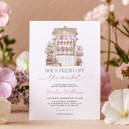 Invitación Fresh off the Market Flower Purple Bridal Shower 