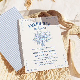 Invitación Fresh Off The Market Garden Blue Bridal Shower 