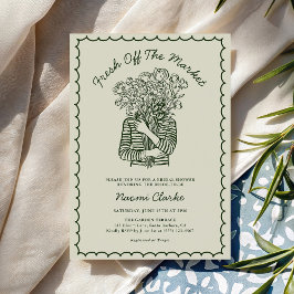 Invitación Fresh Off The Market Hand Drawn Bridal Shower