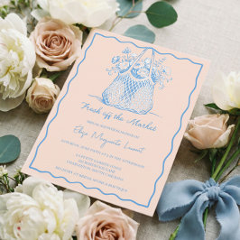 Invitación Fresh Off The Market Sketch Floral Bridal Shower