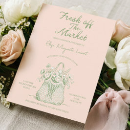 Invitación Fresh Off The Market Sketch Floral Bridal Shower