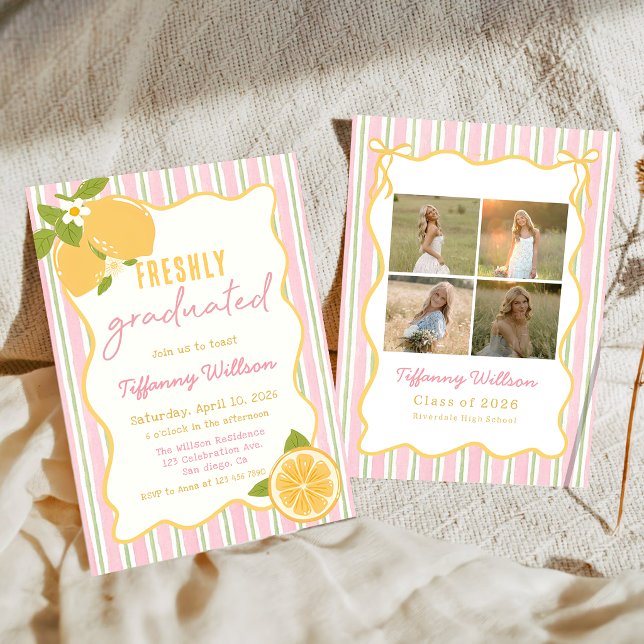 Invitación Freshly Graduated Lemon Graduation Party (Subido por el creador)