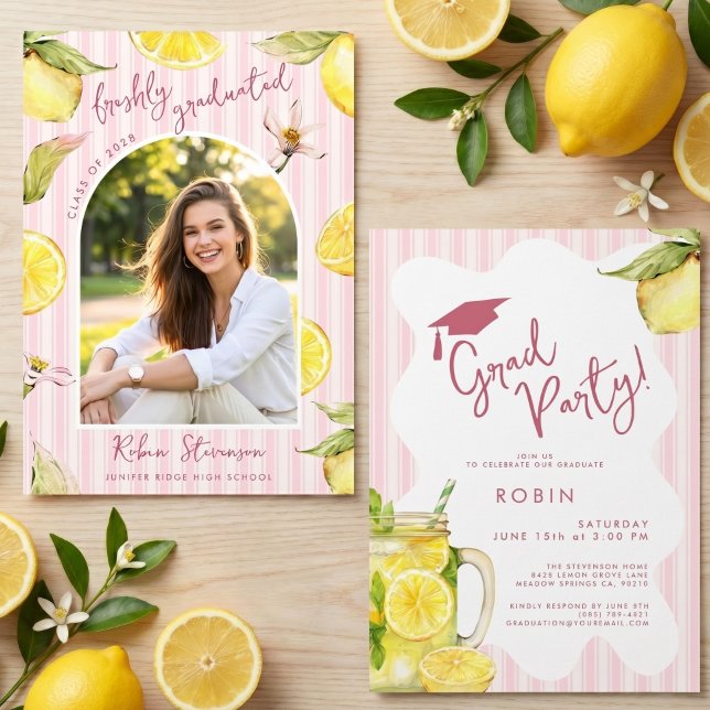 Invitación Freshly Graduated Lemon Graduation Party (Subido por el creador)