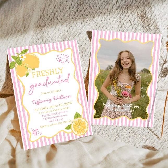 Invitación Freshly Graduated Lemon Graduation Party (Subido por el creador)