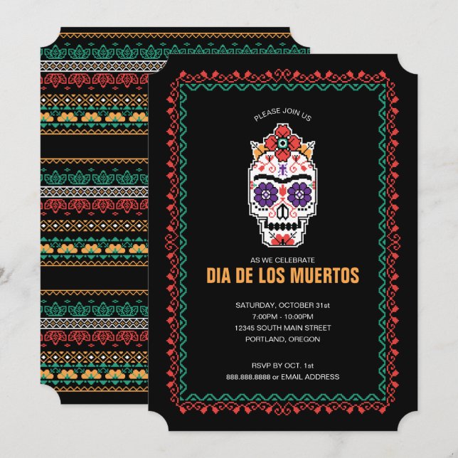 Invitación Frida Kahlo | Dia De Los Muertos (Anverso / Reverso)