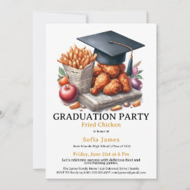 Invitación Fried Chicken Graduation Party Celebration