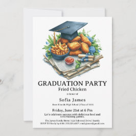 Invitación Fried Chicken Graduation Party Celebration