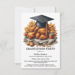 Invitación Fried Chicken Graduation Party Celebration