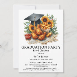 Invitación Fried Chicken Graduation Party Celebration