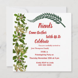 Invitación Friendding otoño otoño hojas verdes color de agua