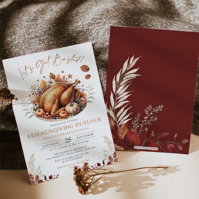 Invitación Friendding Potluck Cena de Acción de Gracias (Subido por el creador)