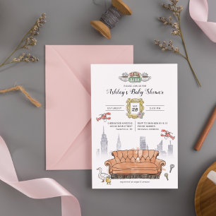 Invitación FRIENDS™ Baby Shower de acuarela de Central Perk