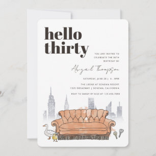 Invitación FRIENDS™ Central Perk Acuarela 30 Cumpleaños