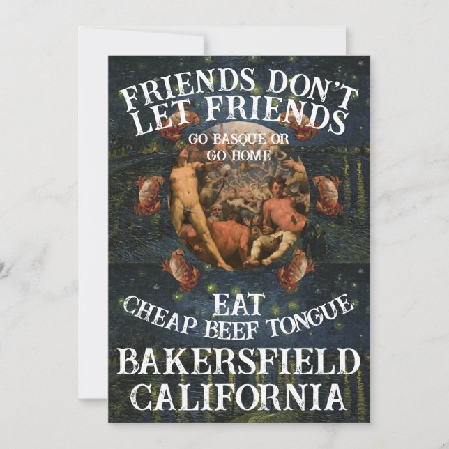 Invitación Friend's don't let Friends Eat Cheap Beef Tongue (Anverso)