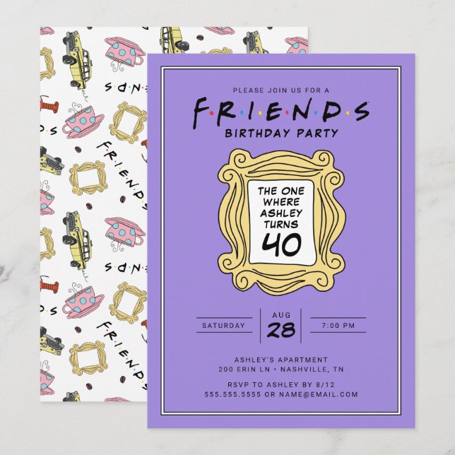 Invitación FRIENDS™ | El del 40 cumpleaños (Anverso / Reverso)