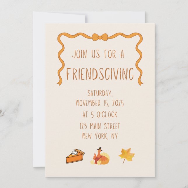 Invitación Friendsgiving Invitation (Anverso)