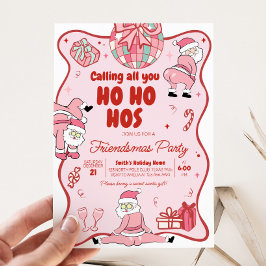 Invitación Friendsmas Santa Funny Ho Ho Hos Navidades Fiesta