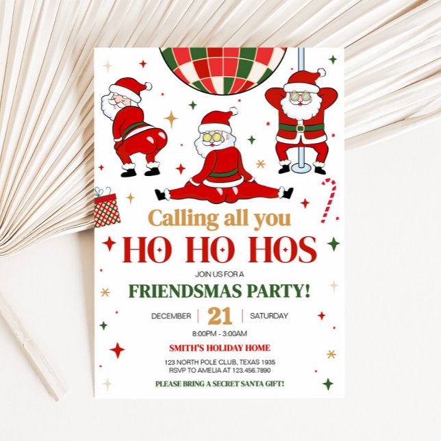 Invitación Friendsmas Santa Funny Navidades Fiesta (Friendsmas Santa Christmas Party Invitation
)