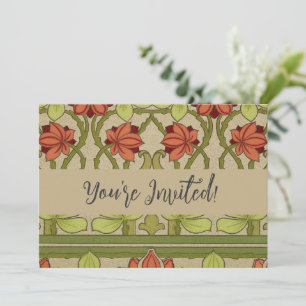 Invitación Frieze Border Art Nouveau Floral